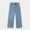 Jean large avec strass coton denim double stone fille