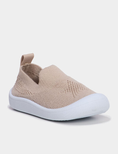 Baskets bout renforc&eacute; &agrave; semelle souple sable b&eacute;b&eacute; gar&ccedil;on
