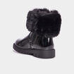 Bottines vernies fausse fourrure noir fille