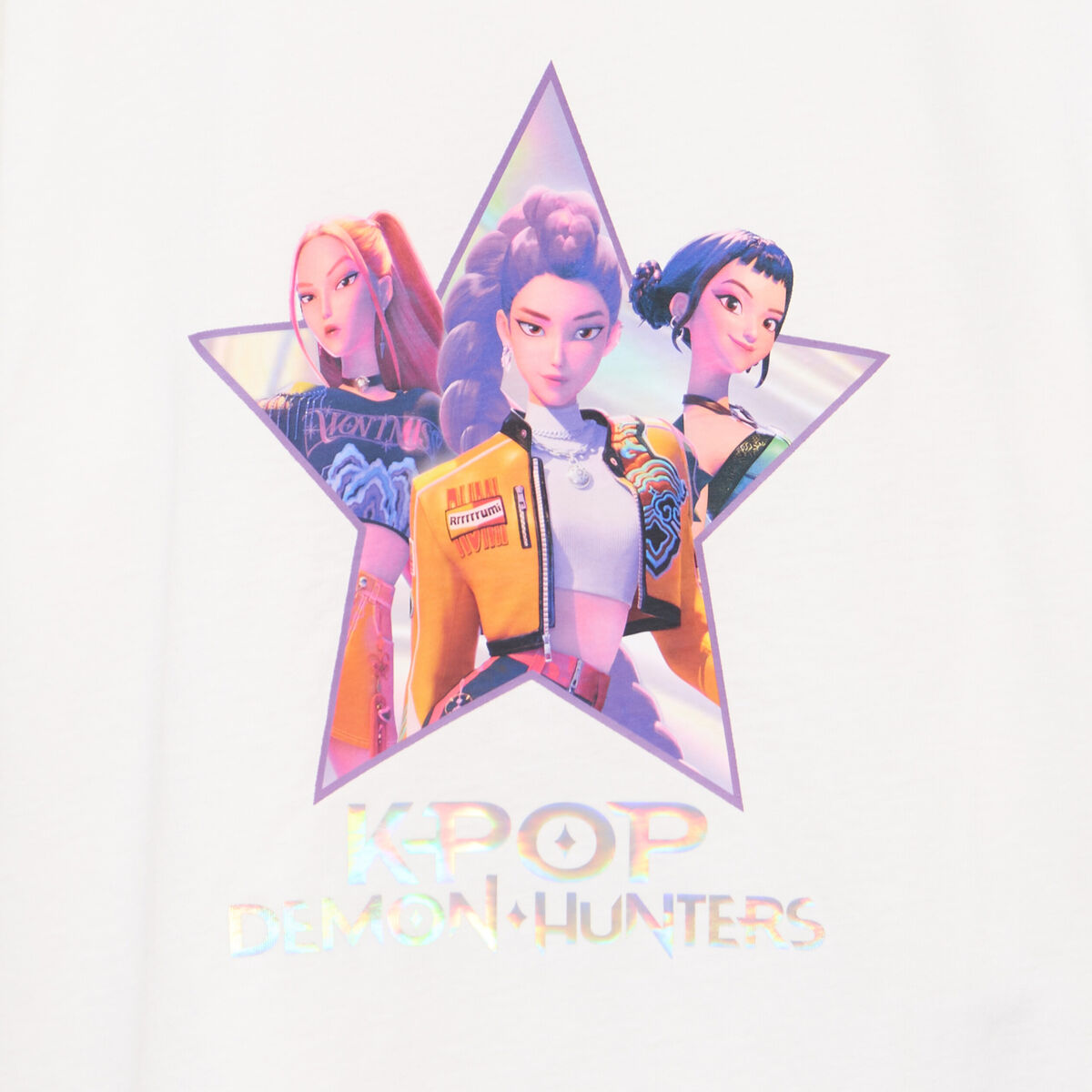 T-shirt coton K-Pop Demon Hunters ivoire fille