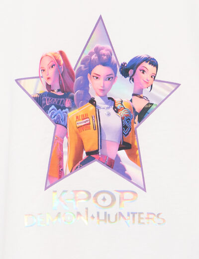 T-shirt coton K-Pop Demon Hunters ivoire fille