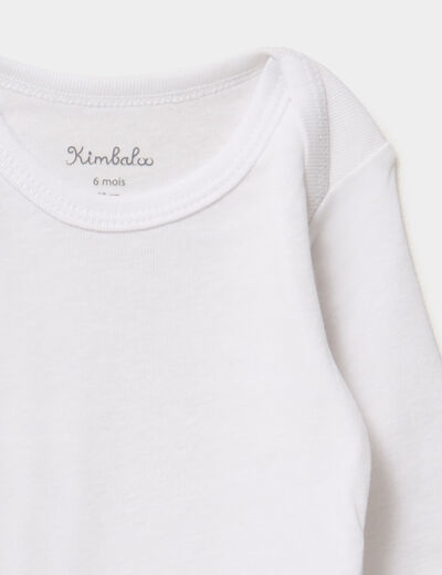 Lot 5 bodies US manches longues coton blanc bébé