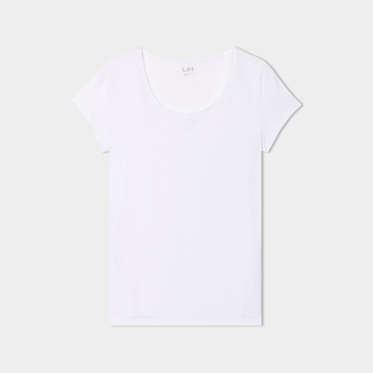 Tee-shirt à manches longues et col rond femme blanc