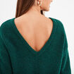 Pull col réversible vert foncé femme