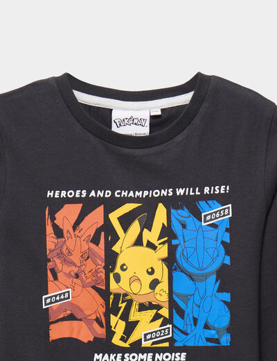 Ensemble pyjama pantalon coton Pok&eacute;mon noir gar&ccedil;on
