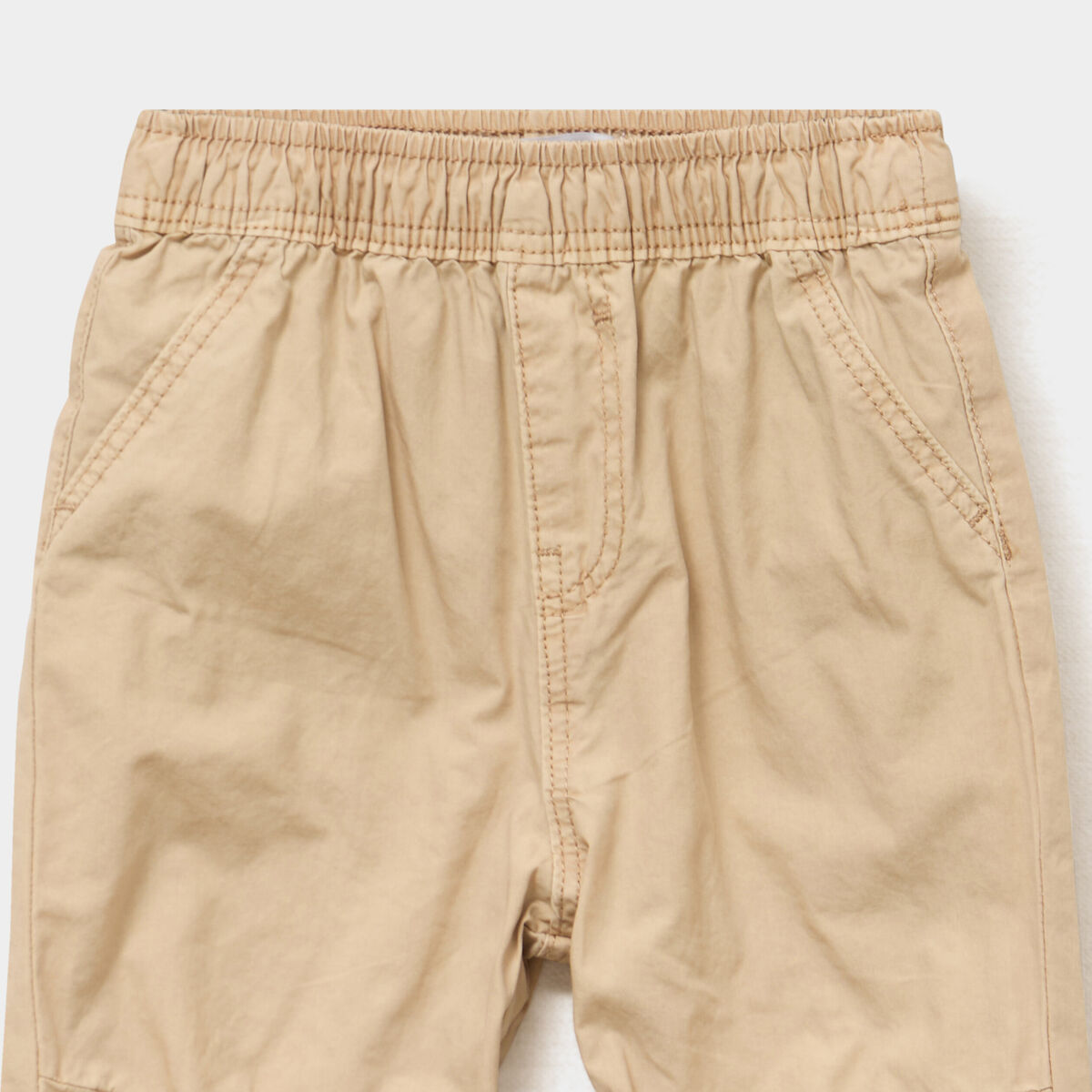 Pantalon jogger doubl&eacute; coton marron clair b&eacute;b&eacute; gar&ccedil;on