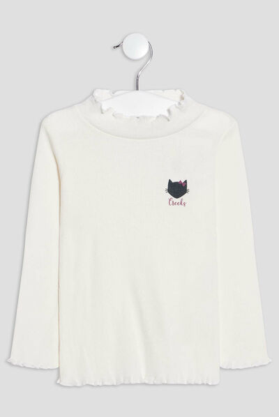 T-shirt manches longues Creeks ivoire bébé fille