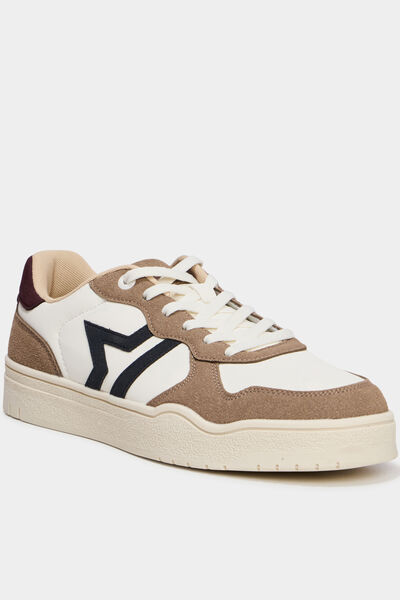 Baskets &agrave; lacets avec semelle &eacute;paisse gris homme