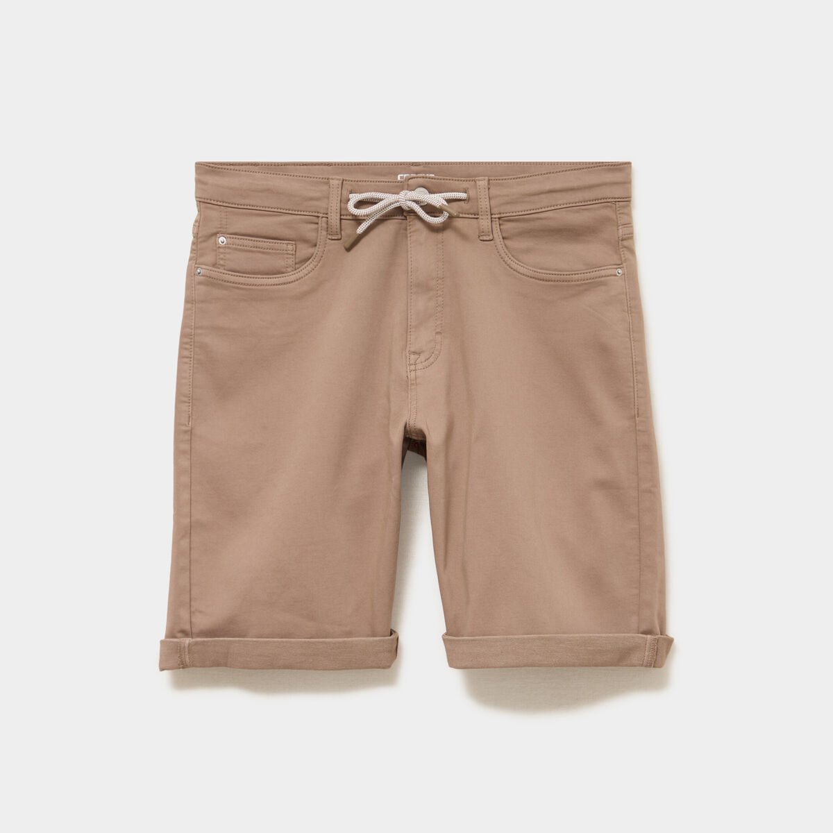 Bermuda en jean straight 5 poches marron homme
