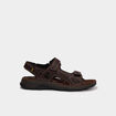 Sandales &agrave; scratchs marron homme