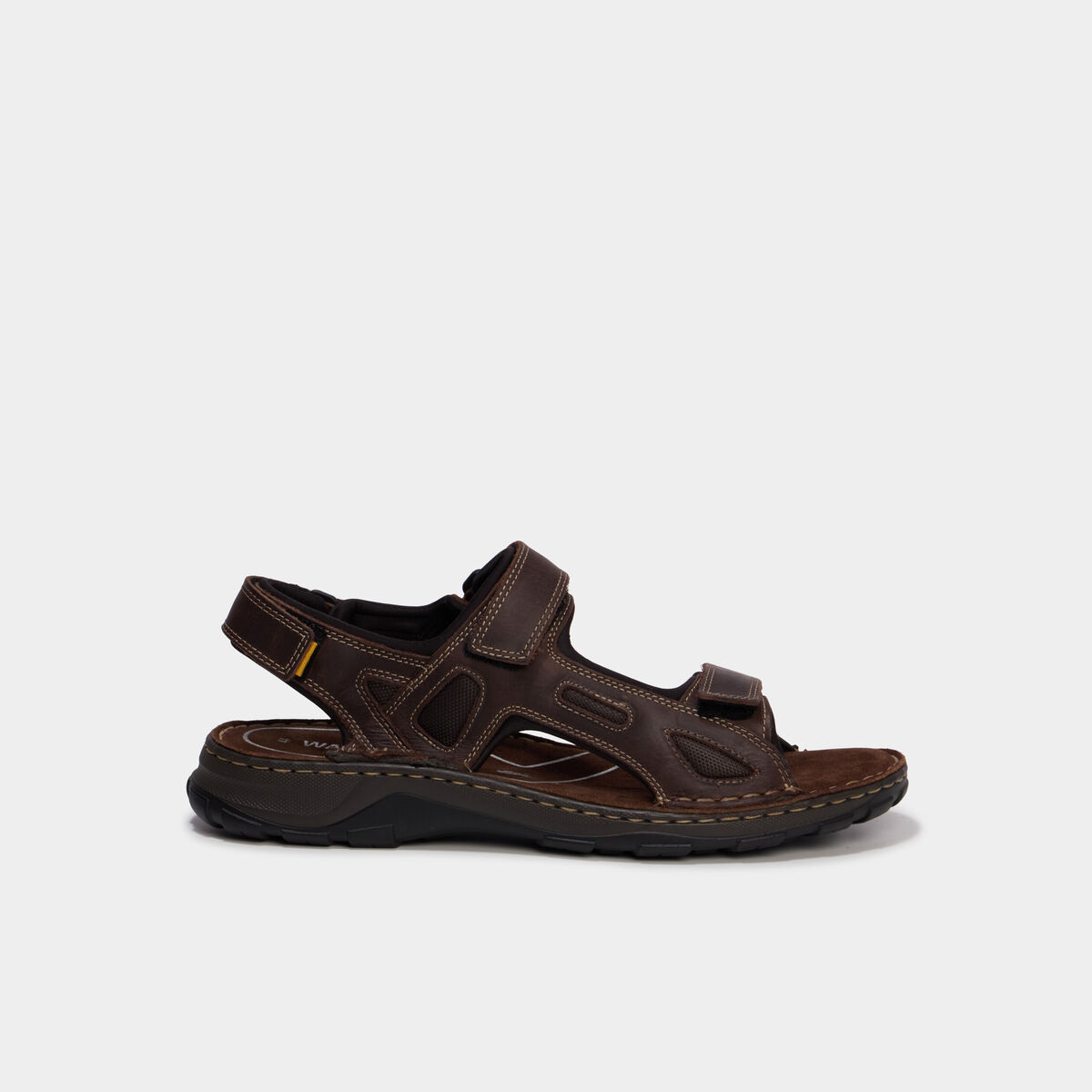 Sandales &agrave; scratchs marron homme
