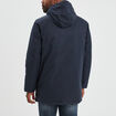 Parka mi-longue doubl&eacute;e &agrave; capuche bleu fonc&eacute; homme