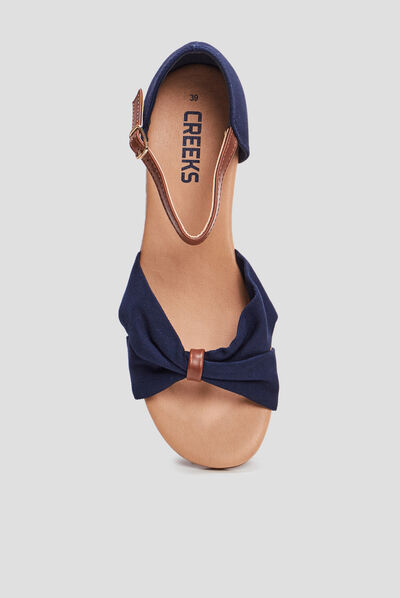 Sandales compensées Creeks bleu femme