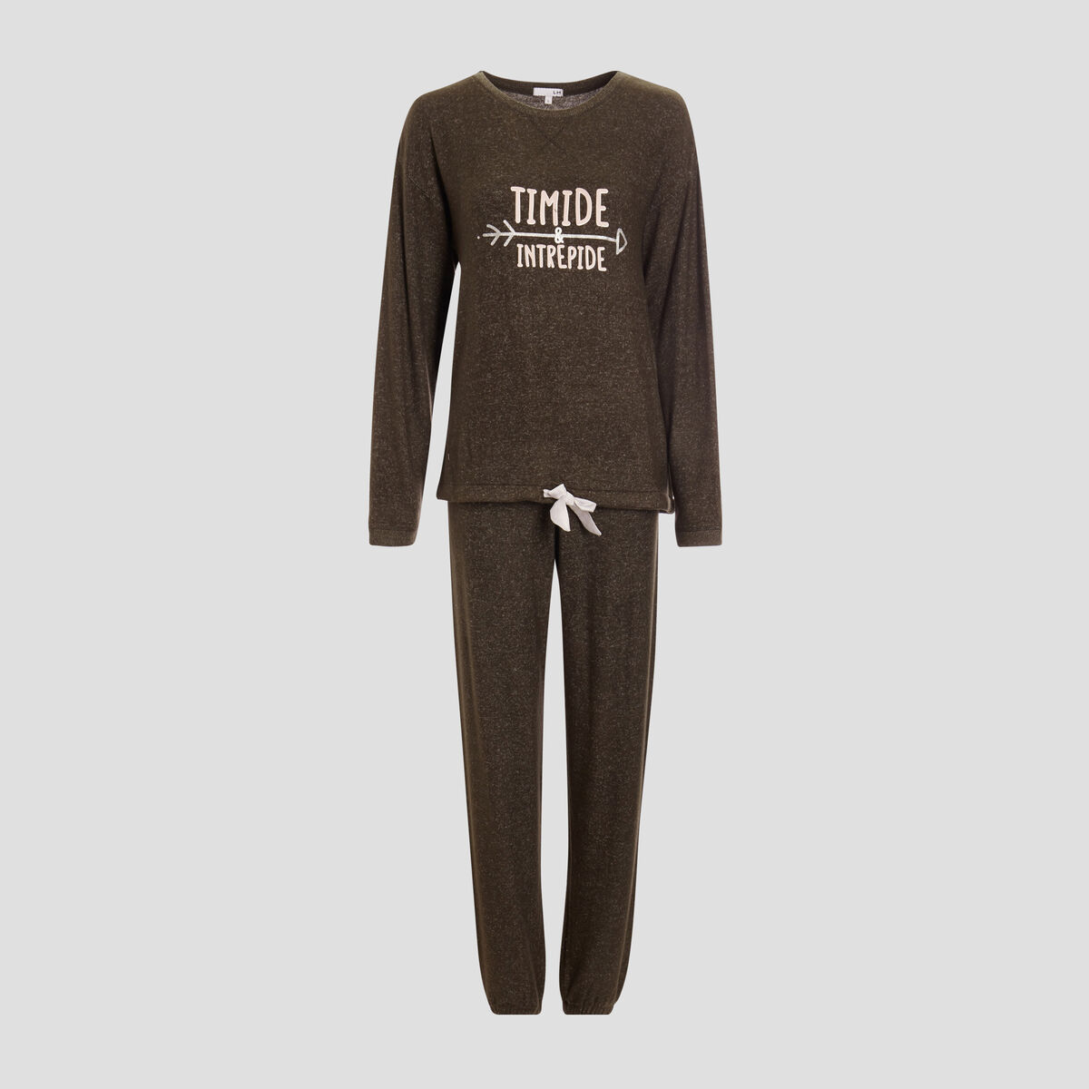 Ensemble pyjama 2 pièces gris foncé femme