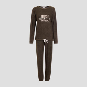 ensemble pyjama 2 pieces gris fonce femme Ensemble pyjama 2 pièces gris foncé femme