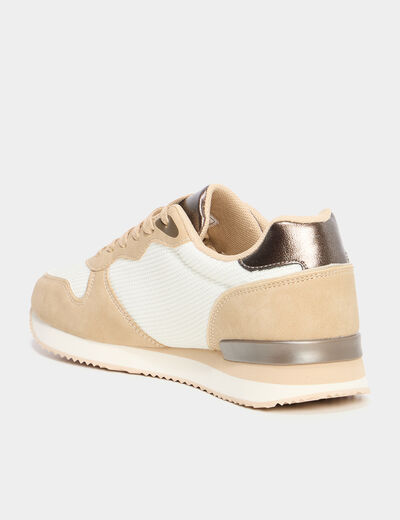 Baskets bi-matière à lacets Creeks sable femme