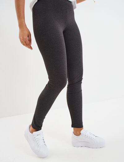 Legging taille élastiquée gris foncé femme