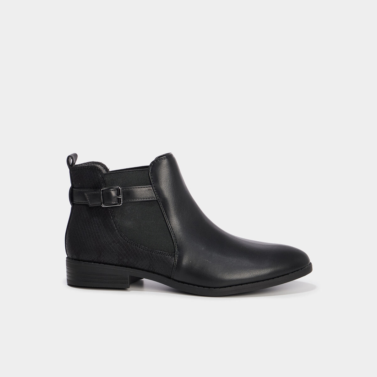 Bottines chelsea avec boucles noir femme