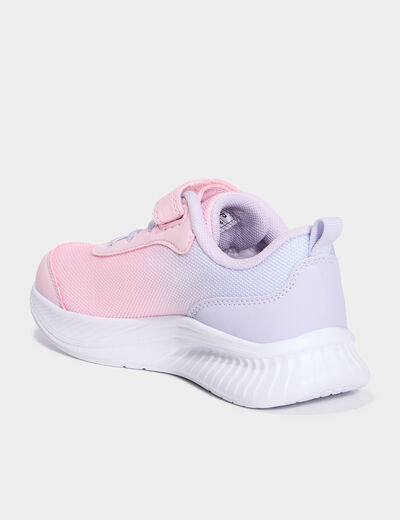 Baskets running à scratchs rose fille
