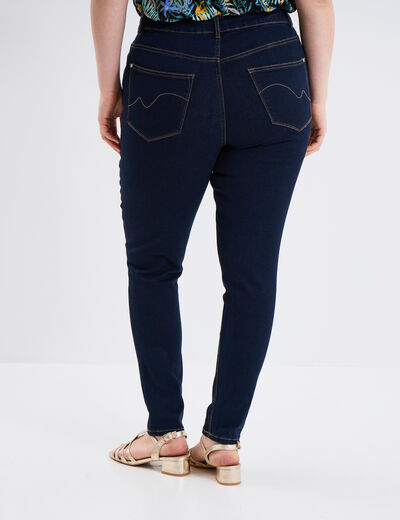 Jeans skinny 7/8ème taille haute denim brut femme grande taille