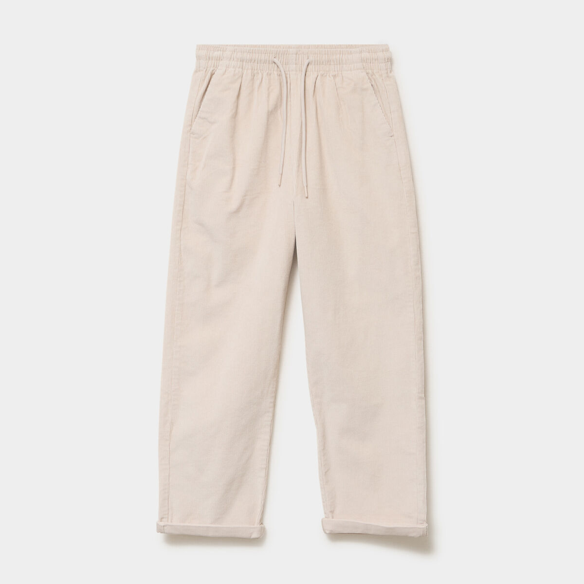 Pantalon taille haute velours 7/8&egrave;me sable femme