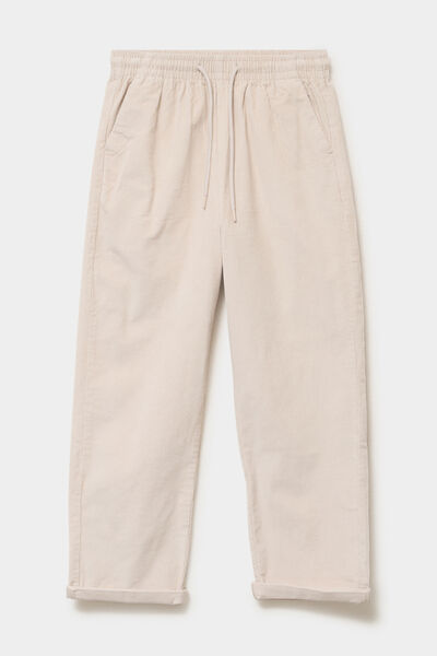 Pantalon taille haute velours 7/8&egrave;me sable femme