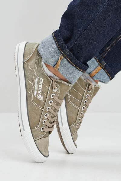 Tennis en toile à lacets Creeks beige homme
