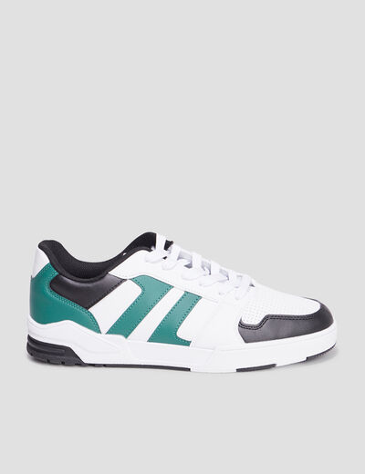 Tennis basses à lacets blanc homme