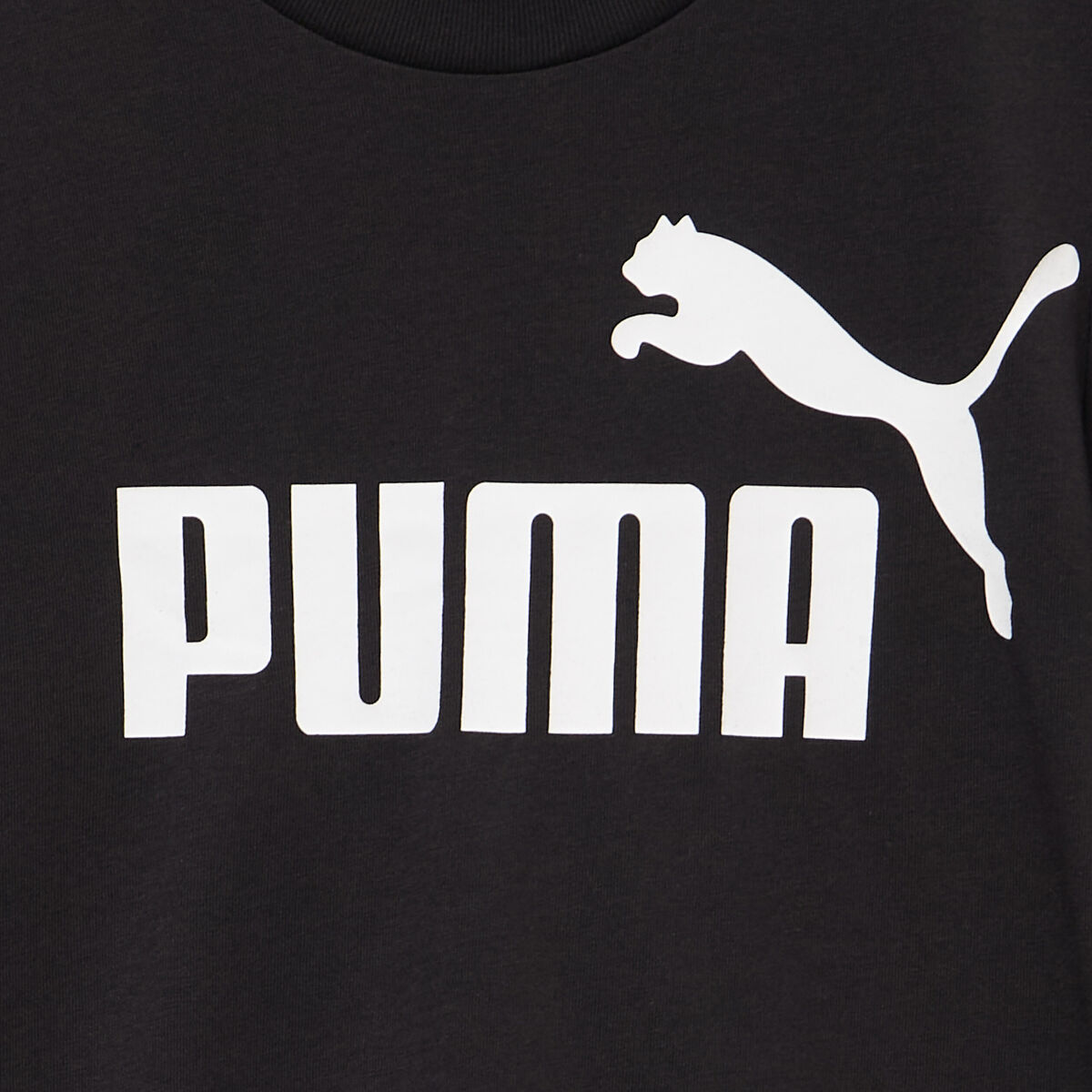 T-shirt manches courtes coton Puma noir gar&ccedil;on