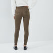 Pantalon skinny taille haute vert kaki femme