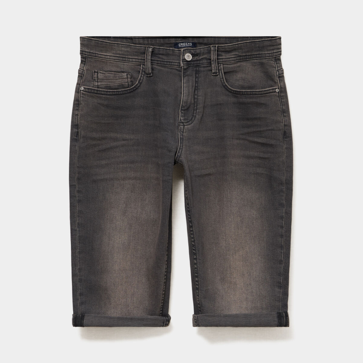 Bermuda short en jean regular denim noir homme