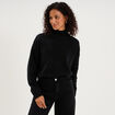Pull droit avec col montant noir femme