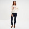 Pull de No&euml;l col rond sable femme