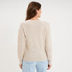 Pull col rond manches longues ecru femme