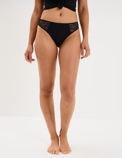 String coton majoritaire noir femme