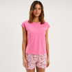 Ensemble pyjama short et t-shirt ecru femme