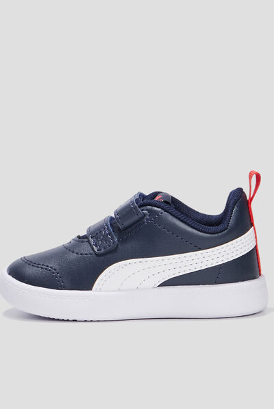 Tennis à scratchs Puma Courtflex bleu marine bébé garçon