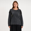 Pull &agrave; paillettes gris fonc&eacute; femme grande taille