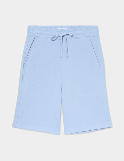Short de jogging en molleton bleu ciel homme