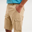 Bermuda short cargo poches &agrave; rabat coton beige homme