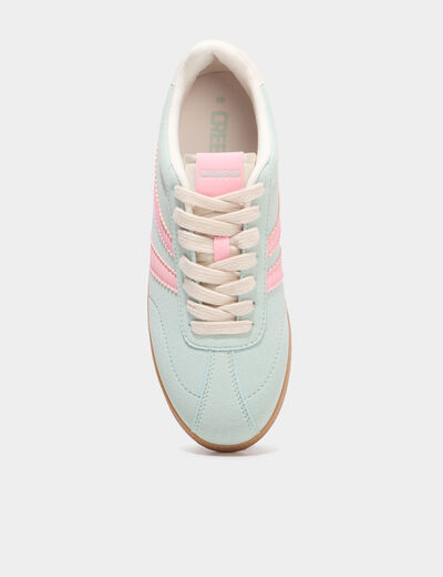 Tennis basses &agrave; lacets vert femme