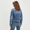 Veste droite boutonn&eacute;e en jean denim double stone femme