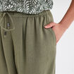 Pantalon fluide coupe cigarette vert kaki femme