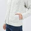 Gilet zippé avec torsades ivoire homme