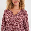 T-shirt col tunisien manches 3/4 bordeaux femme grande taille