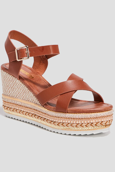 Sandales compensées Liberto marron femme