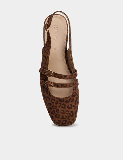 Ballerine slingback &agrave; brides dor&eacute;es multicolore femme