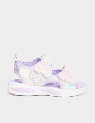 Sandales semelles lumineuses violet clair fille