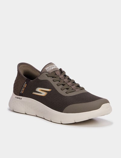 Baskets running Slip Ins GO WALK FLEX marron clair homme