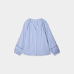 Blouse manches longues gaze de coton bleu clair femme grande taille